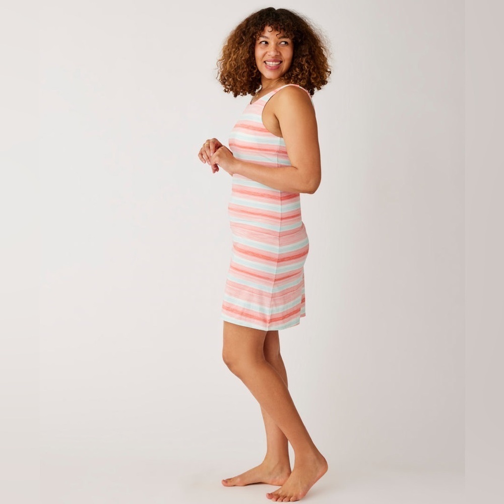Carve Designs Zuri Dress in Lagos, Striped, Open Back, Built-in Bra, XL, NWT
